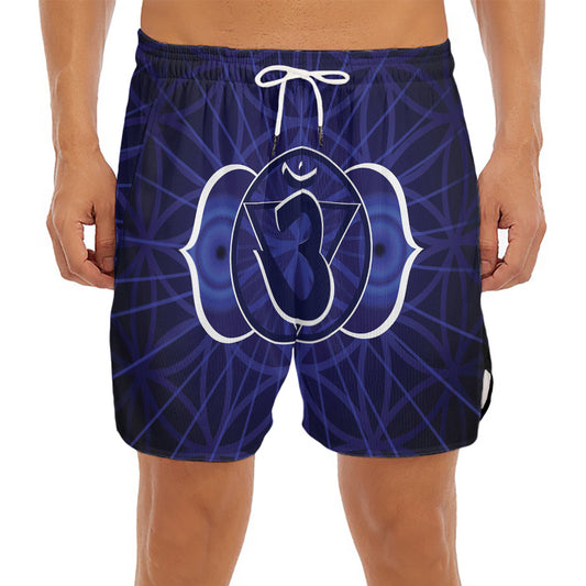 Ajna Chakra Spiritual Print Men's Split Running Shorts