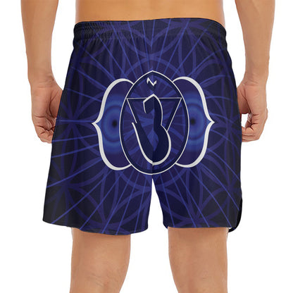 Ajna Chakra Spiritual Print Men's Split Running Shorts