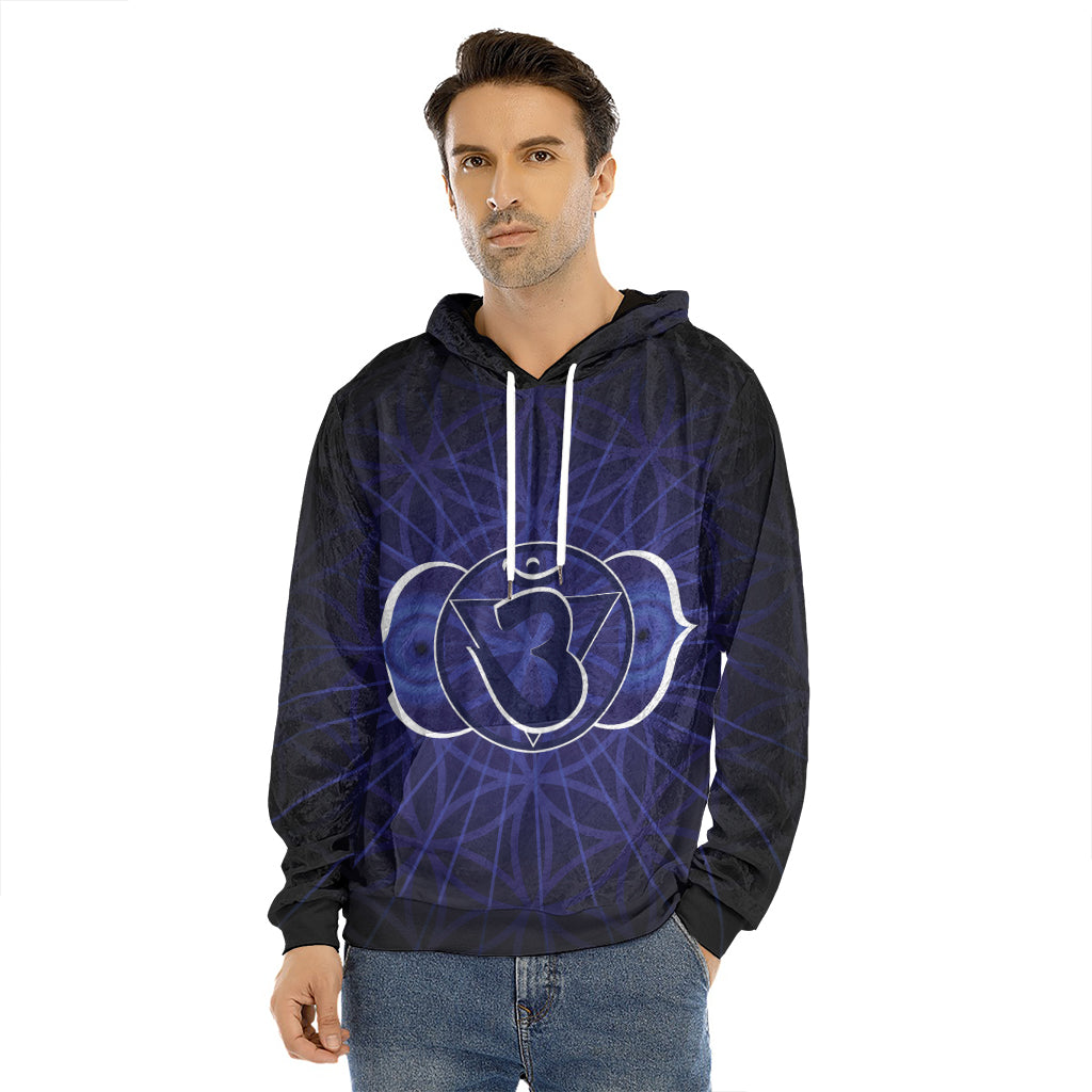 Ajna Chakra Spiritual Print Men's Velvet Pullover Hoodie