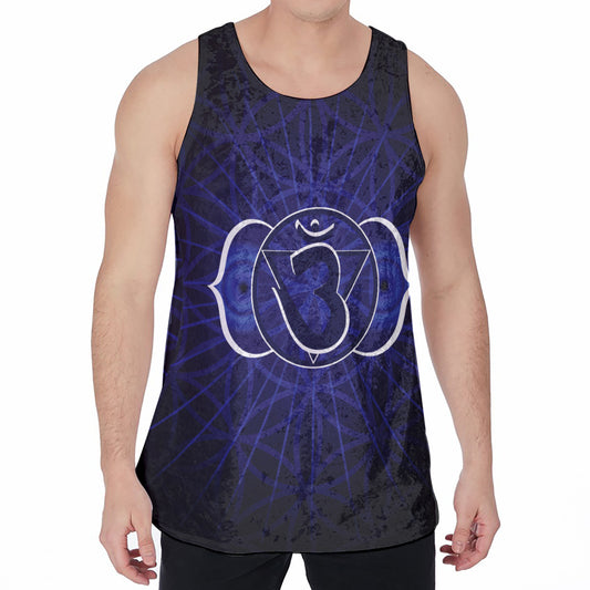 Ajna Chakra Spiritual Print Men's Velvet Tank Top