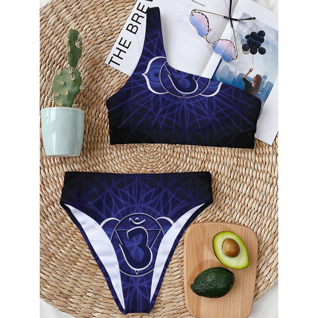 Ajna Chakra Spiritual Print One Shoulder Bikini Top