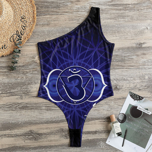 Ajna Chakra Spiritual Print One Shoulder Bodysuit