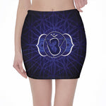 Ajna Chakra Spiritual Print Pencil Mini Skirt