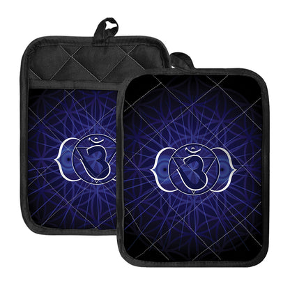 Ajna Chakra Spiritual Print Pot Holders With Pocket