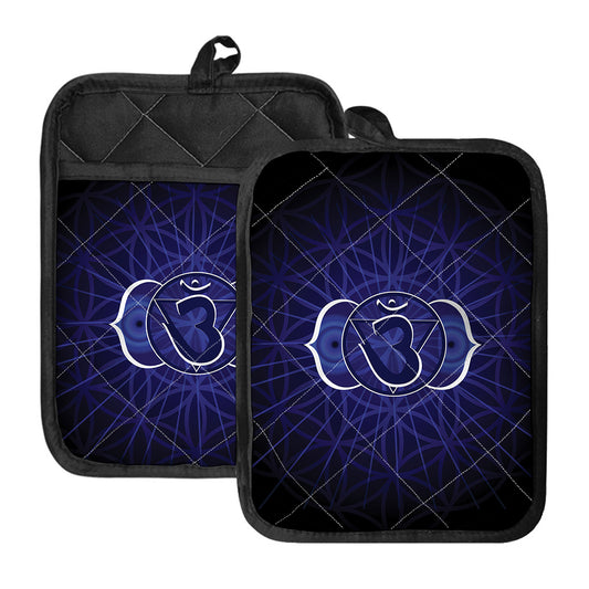 Ajna Chakra Spiritual Print Pot Holders With Pocket