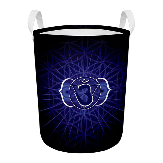 Ajna Chakra Spiritual Print Round Laundry Basket
