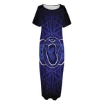 Ajna Chakra Spiritual Print Short Sleeve Long Nightdress