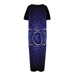 Ajna Chakra Spiritual Print Short Sleeve Long Nightdress
