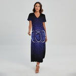 Ajna Chakra Spiritual Print Short Sleeve Maxi Dress