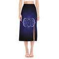 Ajna Chakra Spiritual Print Side Slit Midi Skirt