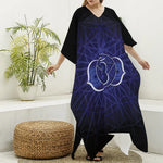 Ajna Chakra Spiritual Print Silk V-Neck Kaftan Dress