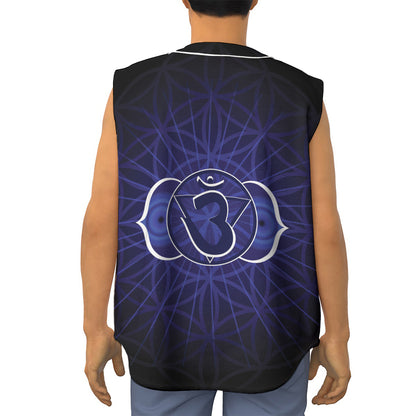 Ajna Chakra Spiritual Print Sleeveless Baseball Jersey