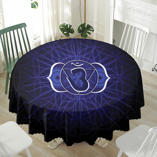 Ajna Chakra Spiritual Print Waterproof Round Tablecloth