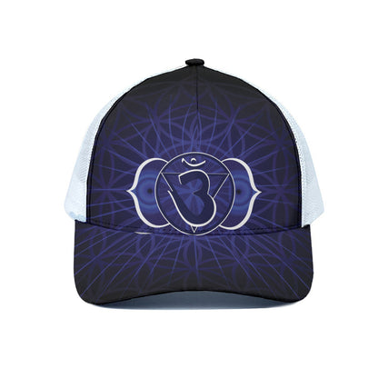 Ajna Chakra Spiritual Print White Mesh Trucker Cap