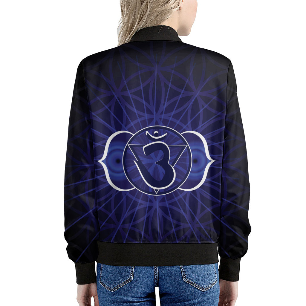 Ajna Chakra Spiritual Print Women's Bomber Jacket
