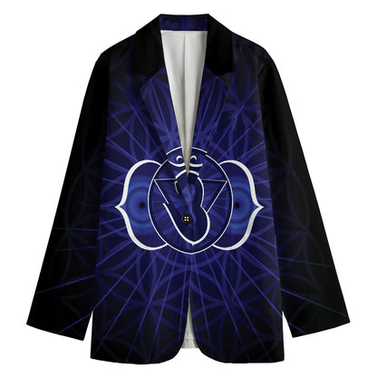 Ajna Chakra Spiritual Print Women's Cotton Blazer