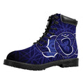 Ajna Chakra Spiritual Print Padded Collar Lace Up Boots