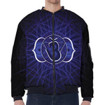 Ajna Chakra Spiritual Print Zip Sleeve Bomber Jacket