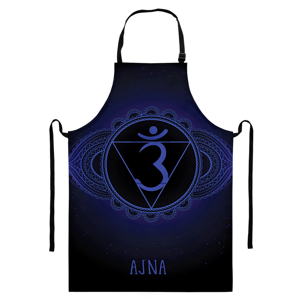Ajna Chakra Symbol Print Bib Apron With Pocket