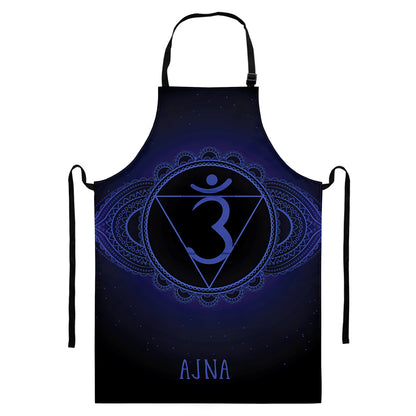 Ajna Chakra Symbol Print Bib Apron With Pocket
