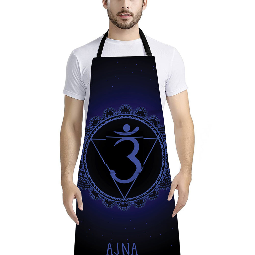 Ajna Chakra Symbol Print Bib Apron With Pocket