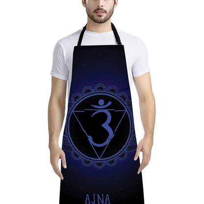 Ajna Chakra Symbol Print Bib Apron With Pocket