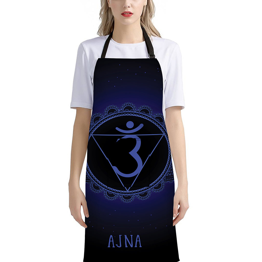 Ajna Chakra Symbol Print Bib Apron With Pocket