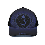 Ajna Chakra Symbol Print Black Mesh Trucker Cap