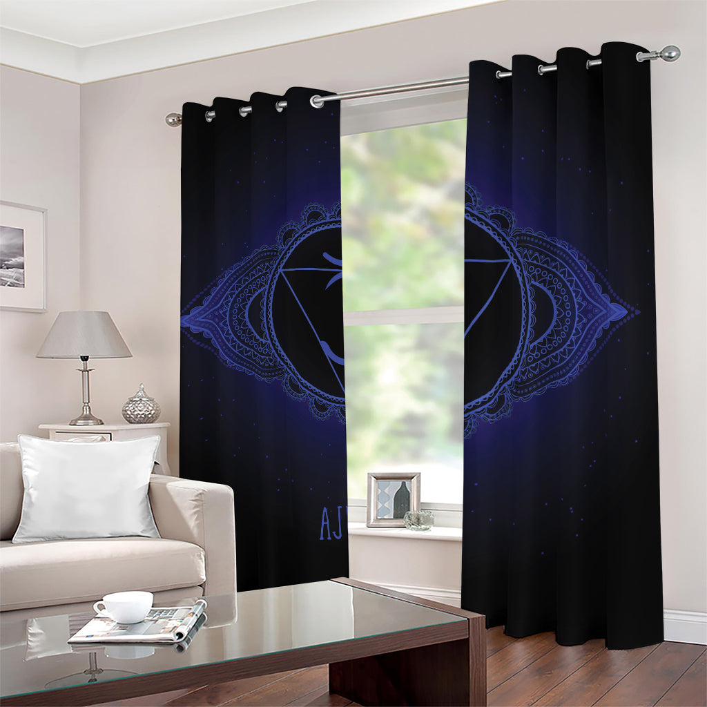 Ajna Chakra Symbol Print Blackout Grommet Curtains