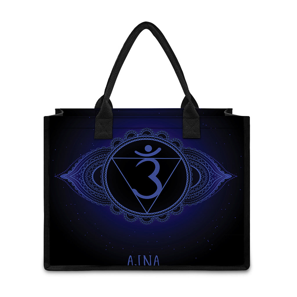 Ajna Chakra Symbol Print Canvas Tote Bag