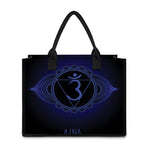 Ajna Chakra Symbol Print Canvas Tote Bag