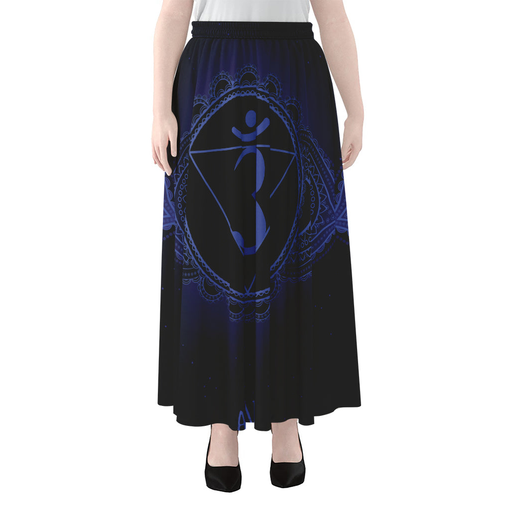 Ajna Chakra Symbol Print Chiffon Maxi Skirt