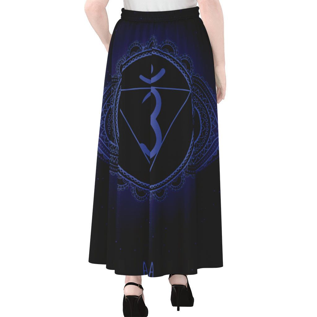 Ajna Chakra Symbol Print Chiffon Maxi Skirt