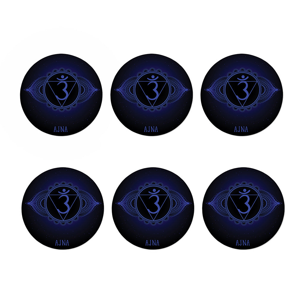 Ajna Chakra Symbol Print Coaster Set