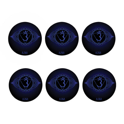 Ajna Chakra Symbol Print Coaster Set