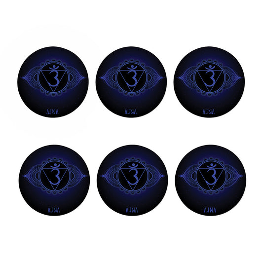 Ajna Chakra Symbol Print Coaster Set