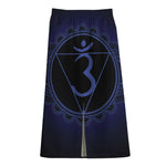 Ajna Chakra Symbol Print Cotton Front Slit Maxi Skirt