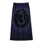 Ajna Chakra Symbol Print Cotton Front Slit Maxi Skirt
