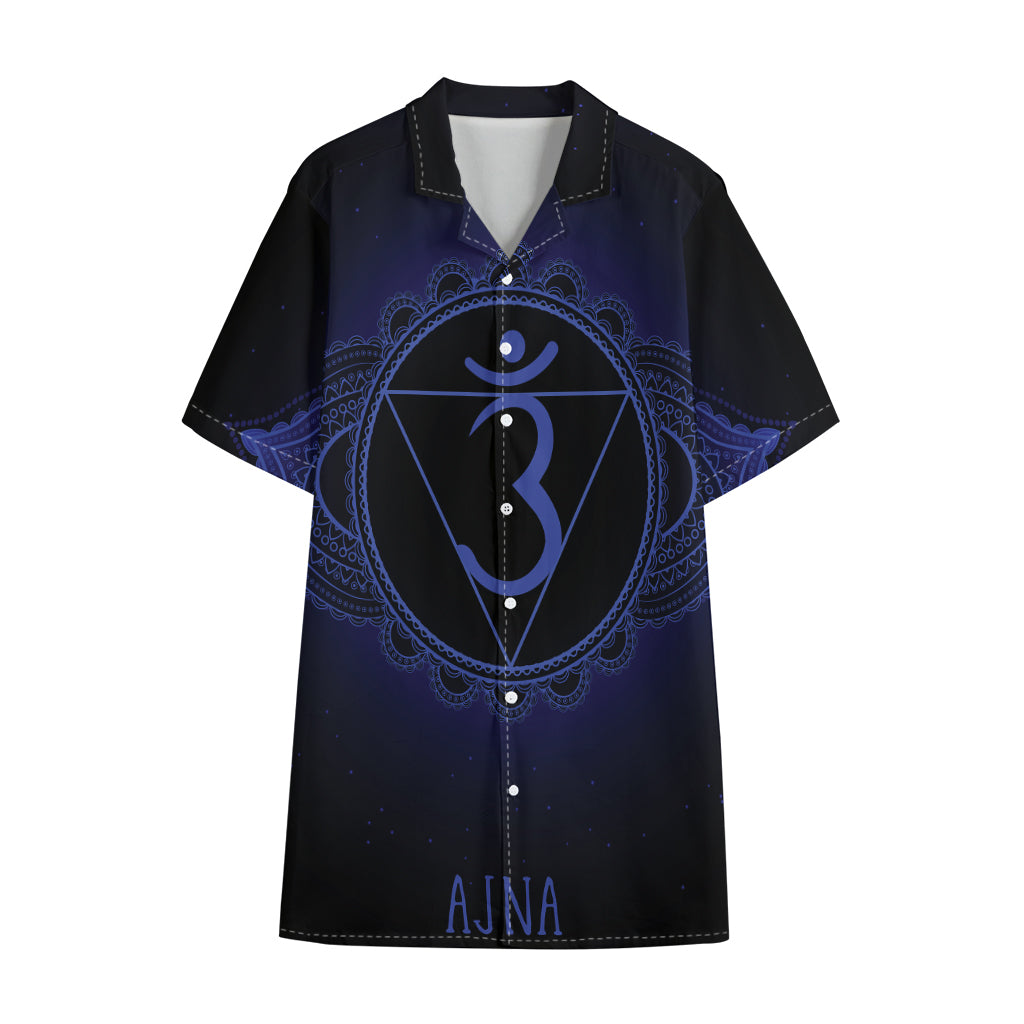 Ajna Chakra Symbol Print Cotton Hawaiian Shirt