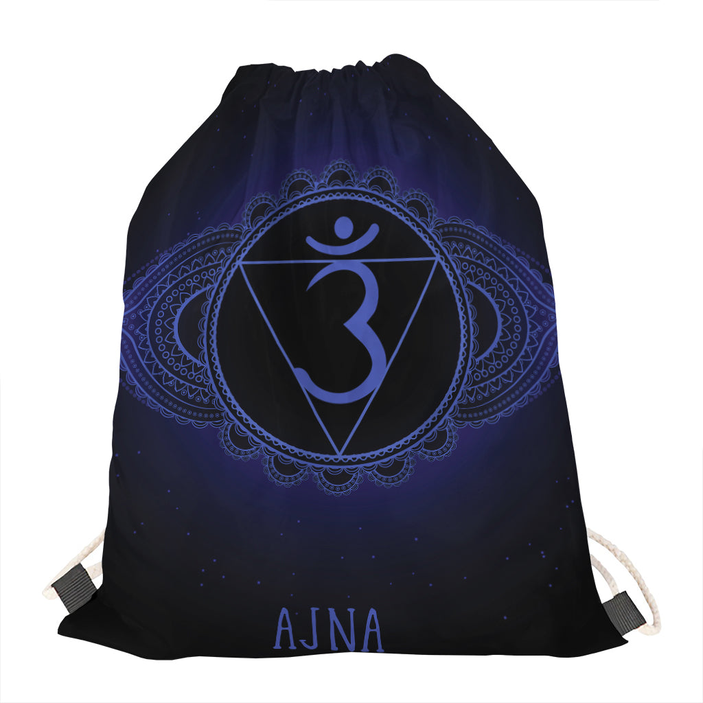 Ajna Chakra Symbol Print Drawstring Bag