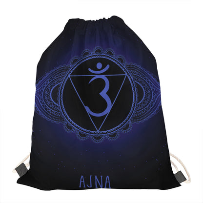 Ajna Chakra Symbol Print Drawstring Bag