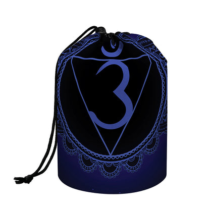 Ajna Chakra Symbol Print Drawstring Makeup Bag
