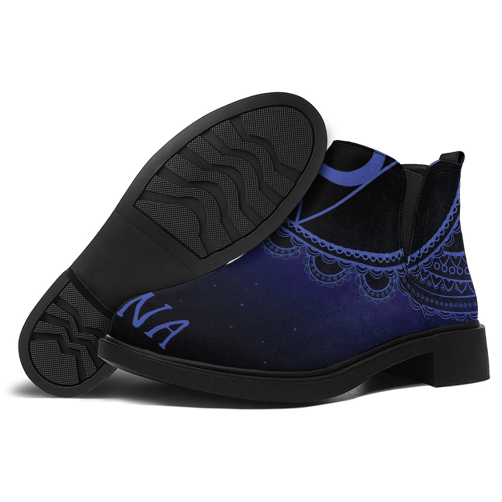 Ajna Chakra Symbol Print Flat Ankle Boots