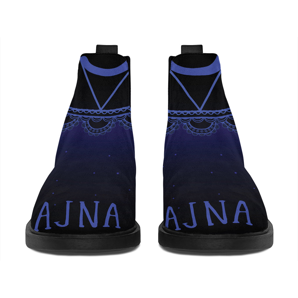 Ajna Chakra Symbol Print Flat Ankle Boots