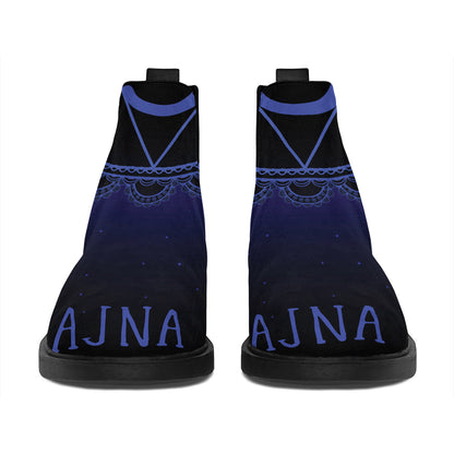 Ajna Chakra Symbol Print Flat Ankle Boots