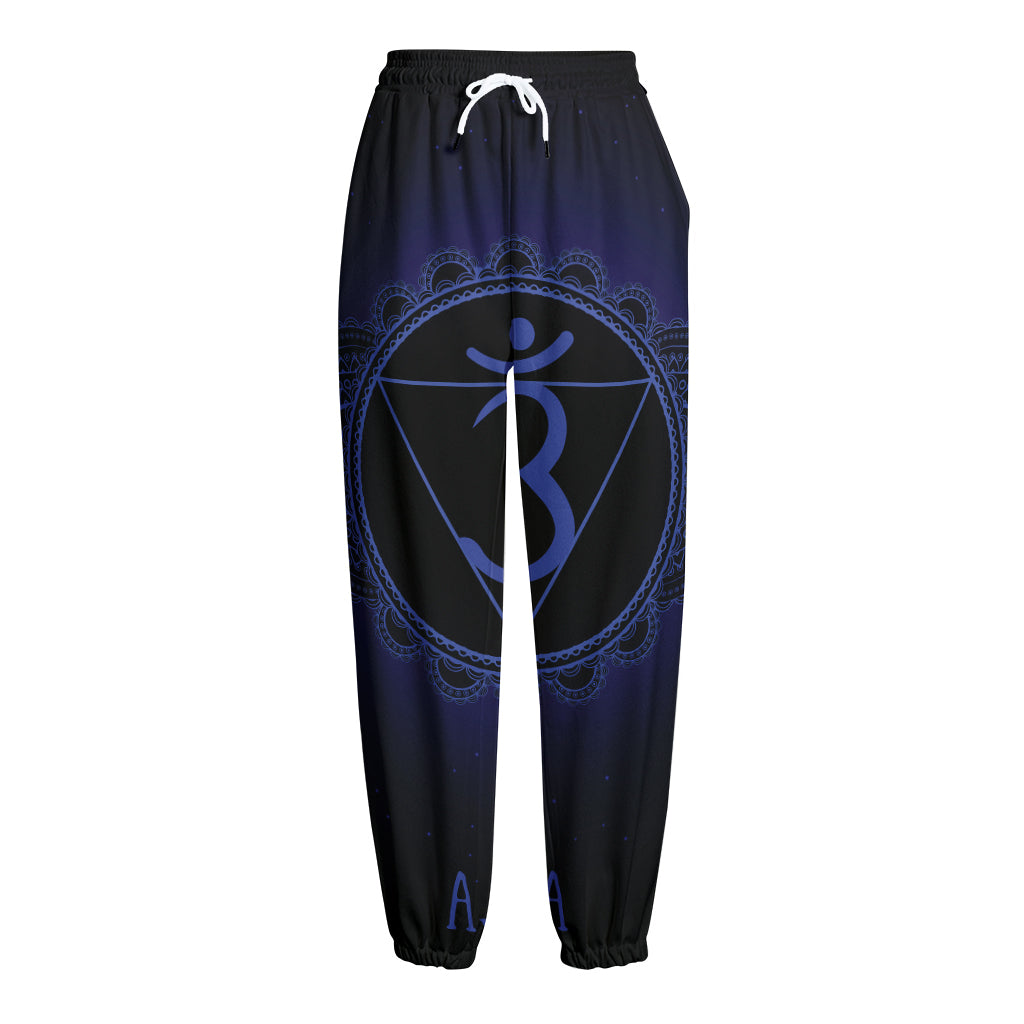 Ajna Chakra Symbol Print Fleece Lined Knit Pants
