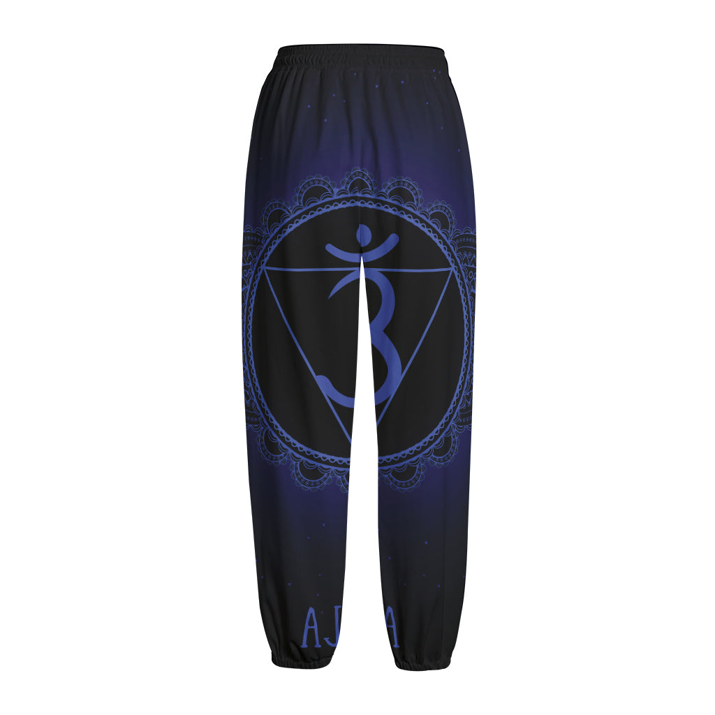 Ajna Chakra Symbol Print Fleece Lined Knit Pants
