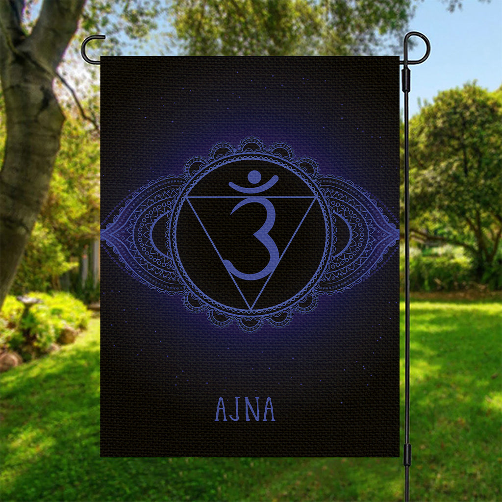 Ajna Chakra Symbol Print Garden Flag