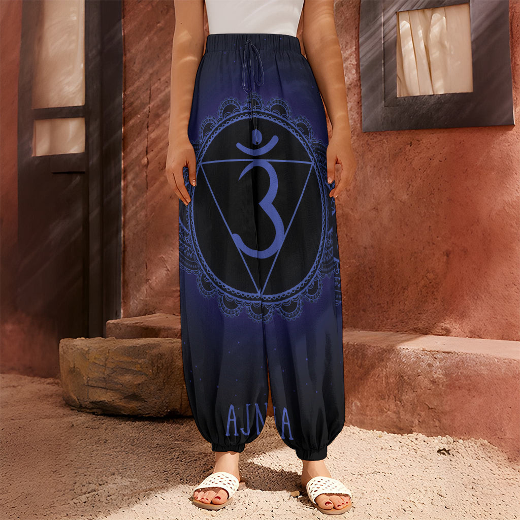 Ajna Chakra Symbol Print Harem Pants