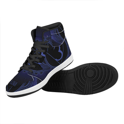 Ajna Chakra Symbol Print High Top Leather Sneakers